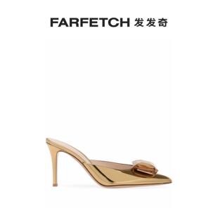 FARFETCH发发奇 高跟金属感穆勒鞋 Rossi女士Jaipur Gianvito