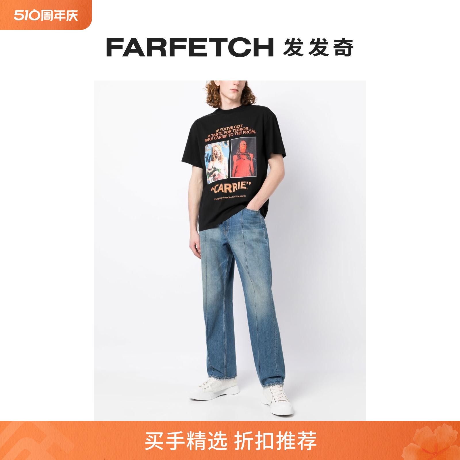 JW Anderson男士Carrie Poster印花T恤FARFETCH发发奇