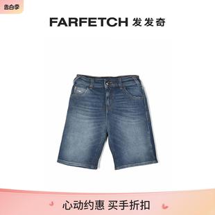 Emporio Armani阿玛尼童装 Final logo标牌牛仔短裤 FARFETCH Sale