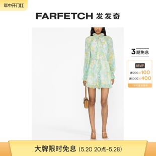 FARFETCH发发奇 Zimmermann女士抽象印花真丝灯笼长袖 连体短裤