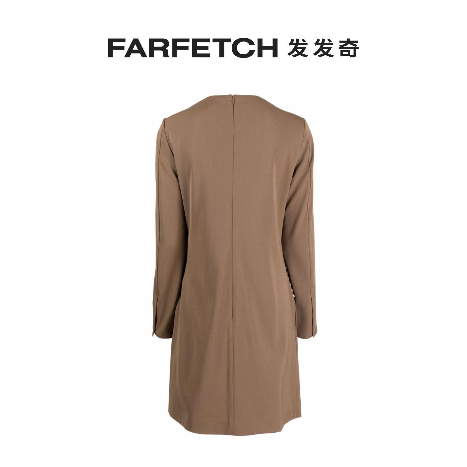 Ports 1961女士华达呢钩编针织拼接迷你连衣裙FARFETCH发发奇