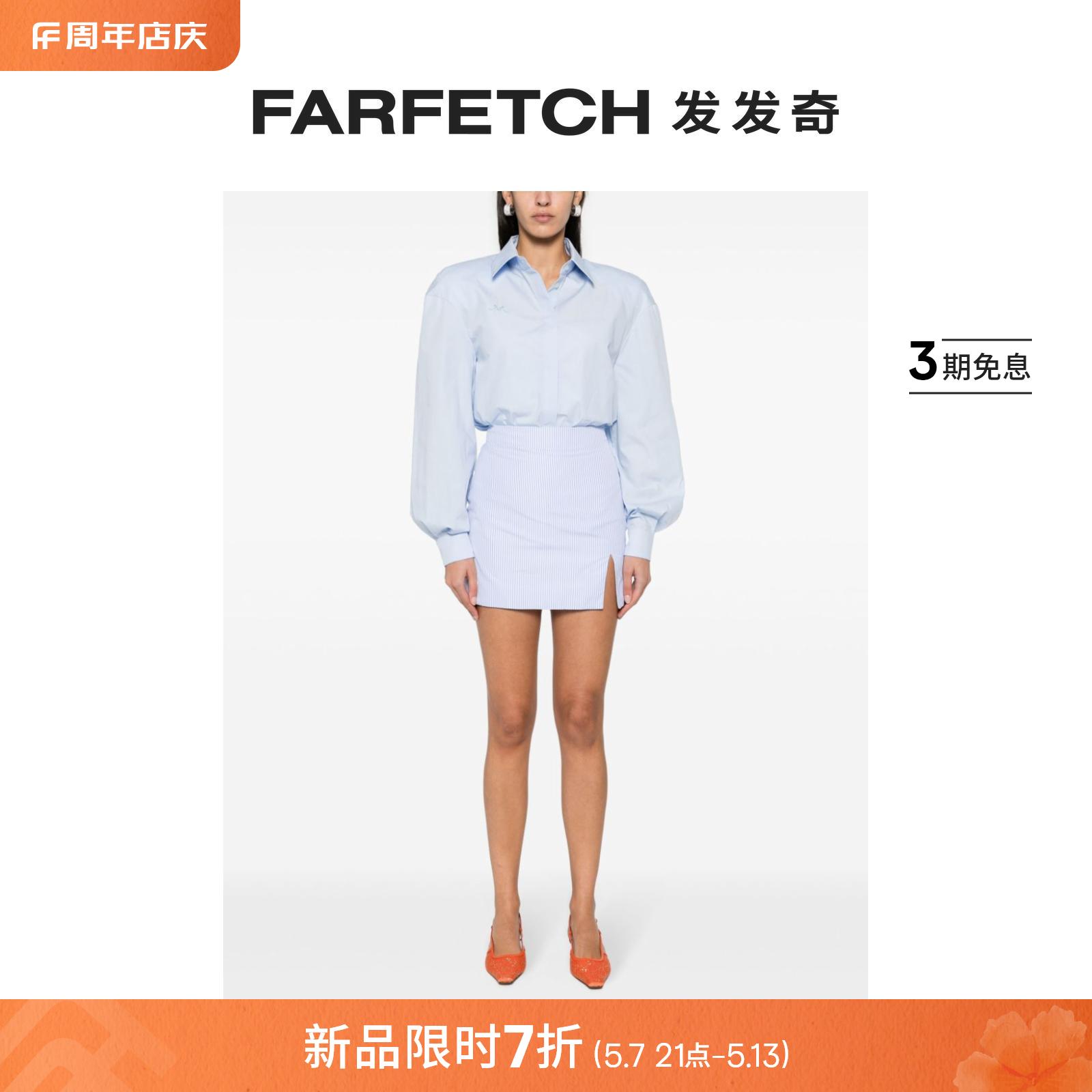 ROWEN ROSE女士logo刺绣棉衬衫FARFETCH发发奇