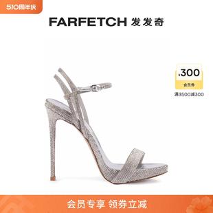 Silla女士Gwen 水钻缀饰皮质凉鞋 FARFETCH发发奇