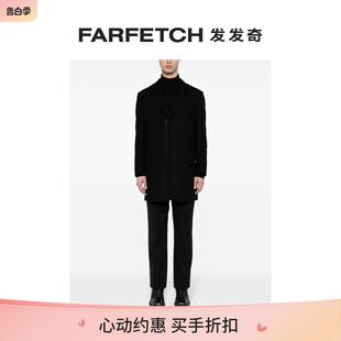 Yohji 偏中心羊毛大衣FARFETCH发发奇 Yamamoto男士