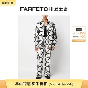 几何印花直筒长裤 KUSIKOHC男士 FARFETCH发发奇