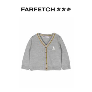 FARFETCH发发奇 Bonpoint朋博湾童装 logo刺绣条纹开衫