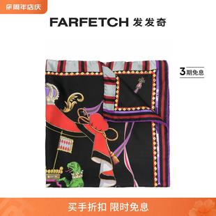 Etro女士logo刺绣粗针织围巾FARFETCH发发奇