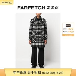 格纹图案直筒外套FARFETCH发发 Sale Cavalli男士 Roberto Final