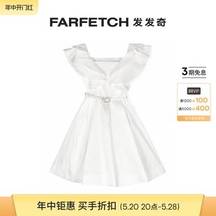 荷叶边束腰小礼服FARFETCH发发奇 Monnalisa童装