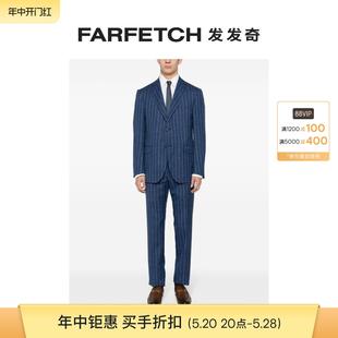 Corneliani男士 FARFETCH发发奇 套装 细条纹单排扣西装