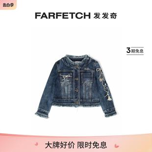 刺绣牛仔夹克FARFETCH发发奇 Monnalisa童装