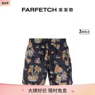 Etro男士 FARFETCH发发奇 图案印花抽绳休闲短裤