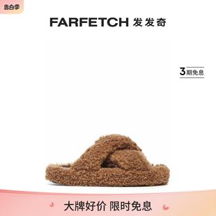 Apparis女士Biba FARFETCH发发奇 人造皮草交叉带拖鞋