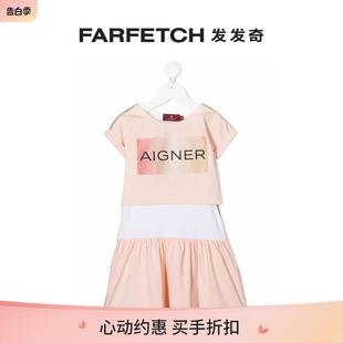 AIGNER艾格纳童装 连衣裙FARFETCH发发奇 logo印花短袖