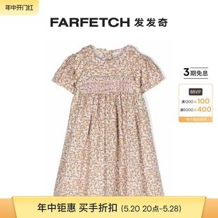 花卉提花束腰棉连衣裙FARFETCH发发奇 SIOLA童装