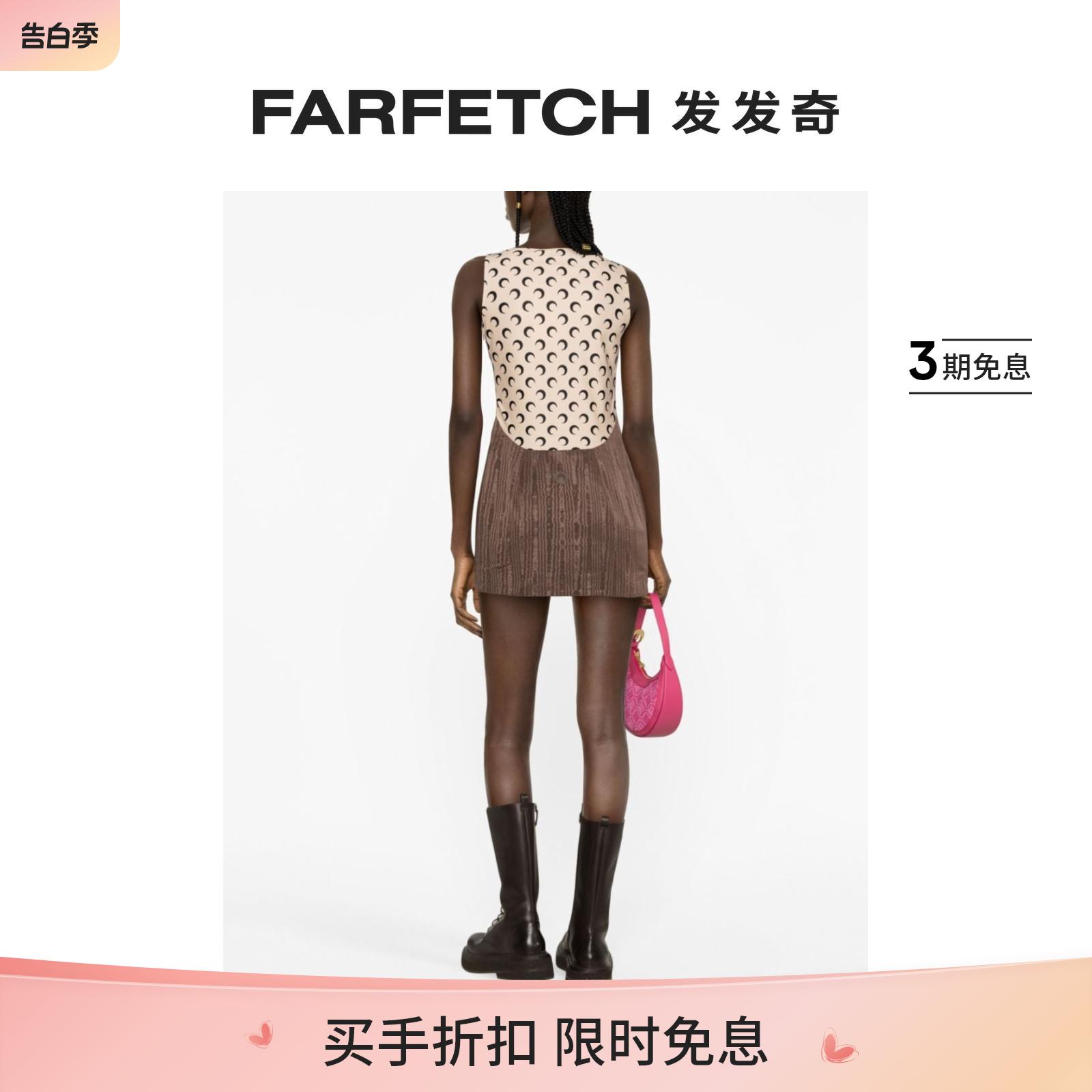 Marine Serre女士再生波纹迷你连衣裙FARFETCH发发奇