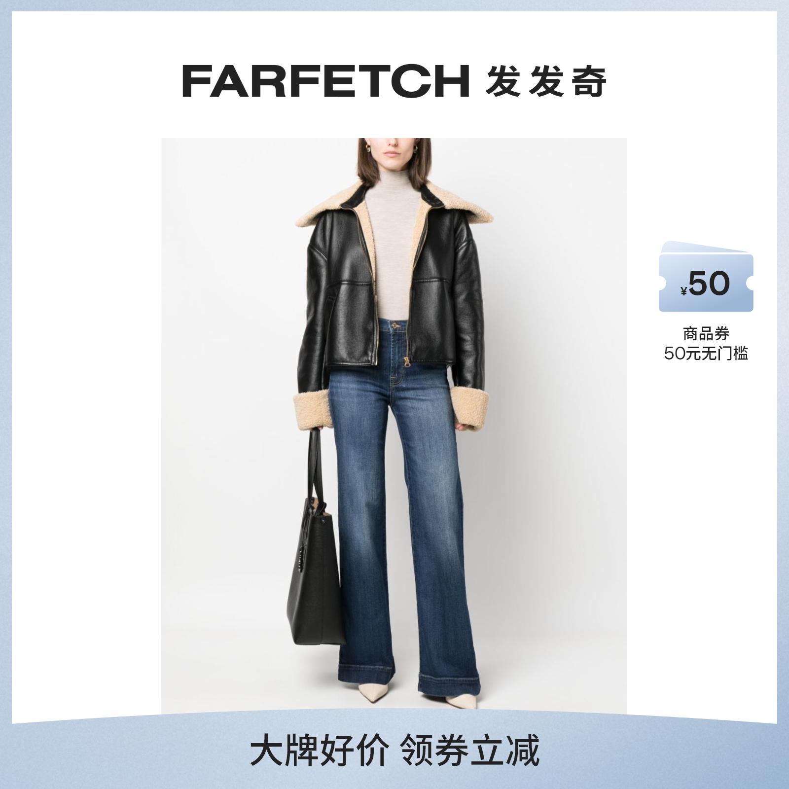 7 For All Mankind女士中腰直筒牛仔裤FARFETCH发发奇