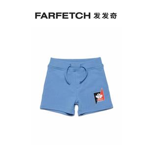 Dsquared2童装 logo印花棉短裤 FARFETCH发发奇