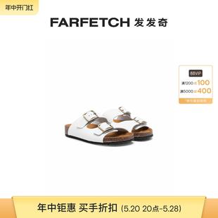 FARFETCH发发奇 GALLUCCI童装 扣环皮质凉鞋