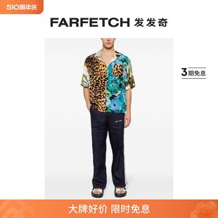 FARFETCH发发奇 logo印花亚麻运动裤 Angels男士 Palm