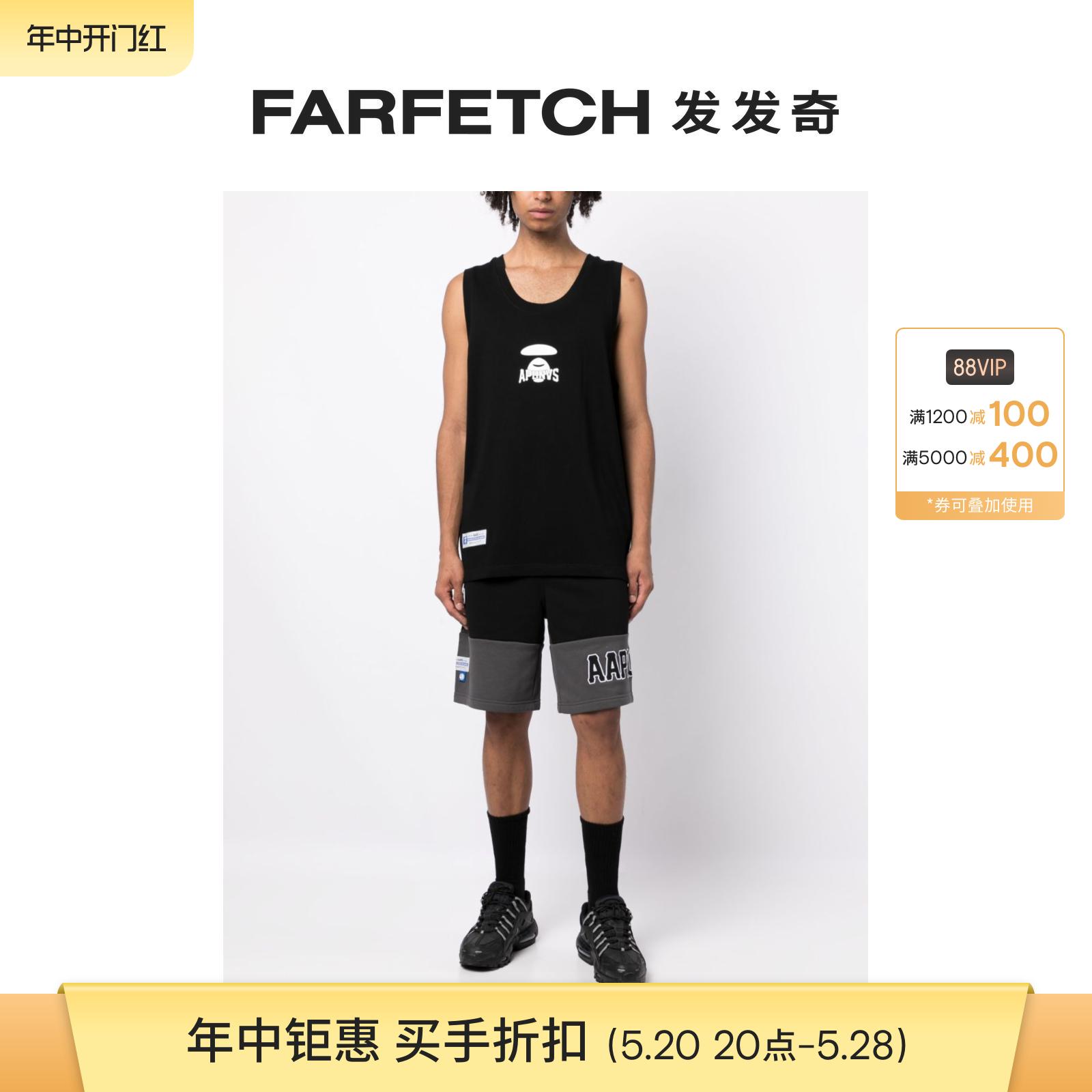 Aape男士logo印花棉坦克背心FARFETCH发发奇