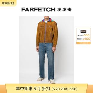 针织领绒面皮质夹克FARFETCH发发奇 Dsquared2男士 D2次方