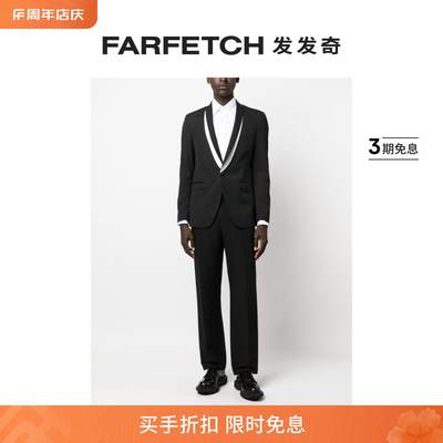 [Final Sale]Karl Lagerfeld男士对比翻领单排扣西装夹克FARFETCH
