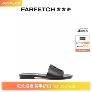 FARFETCH发发奇 Bally巴利女士Emblem 露趾皮质拖鞋