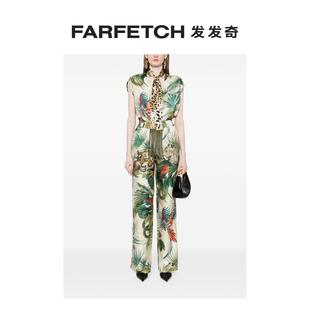 印花系带领真丝上衣FARFETCH发发奇 Roberto Cavalli女士Jungle