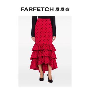 Moschino女士波点荷叶边半身裙FARFETCH发发奇