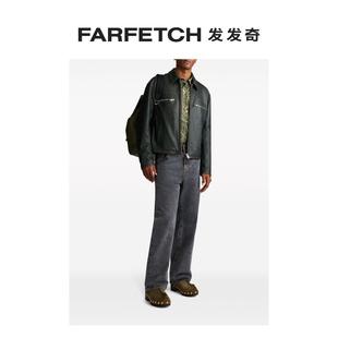 凹面压花logo皮质夹克FARFETCH发发奇 Etro男士