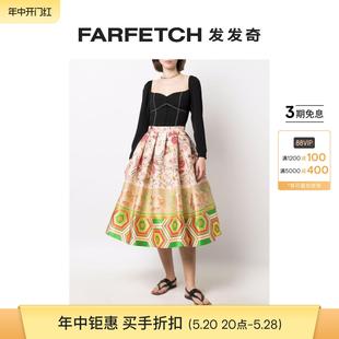 Pierre Sale Mascia女士花卉刺绣高腰半身裙FARFETC Final Louis