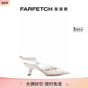 VIC MATIE'女士Chanel 皮质中跟凉鞋FARFETCH发发奇