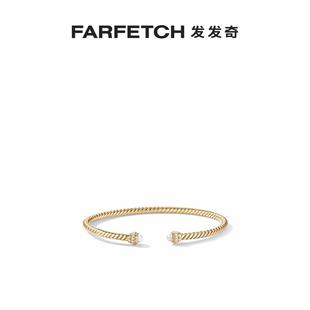 手链FARFETCH发发奇 David Yurman女士18K黄金钻石3毫米揽绳拧绕式