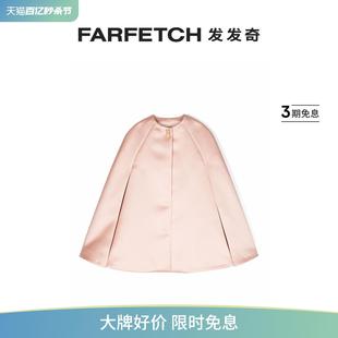 FRANCHI童装 ELISABETTA logo标牌缎面斗篷FARFETCH发发奇