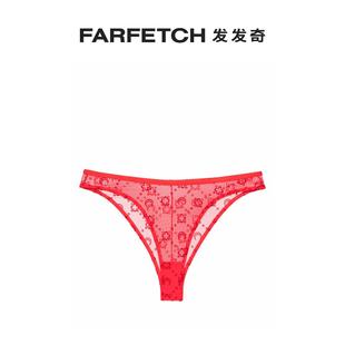 FARFETCH发发奇 植绒网纱三角内裤 Serre女士Moonogram Marine