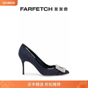 FARFETCH发发奇 晶饰扣环高跟鞋 Manolo Blahnik女士Hangisi