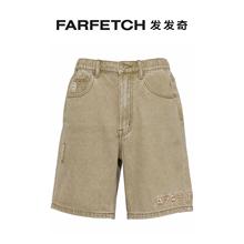 Aape男士logo刺绣牛仔短裤FARFETCH发发奇