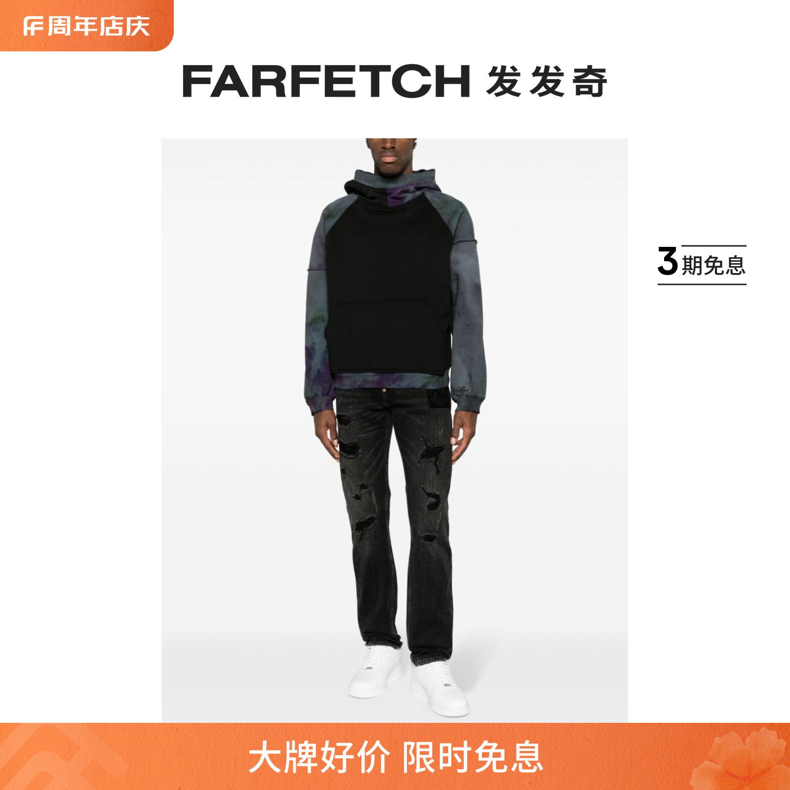 EVISU男士仿旧中腰牛仔裤FARFETCH发发奇