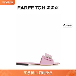 发发奇 Salvatore Ferragamo菲拉格慕女士双蝴蝶结皮质拖鞋