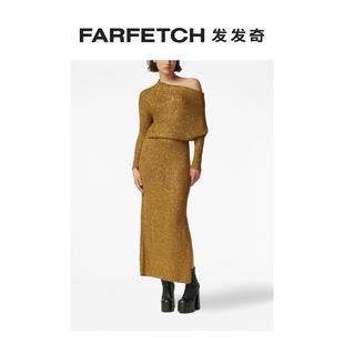 Altuzarra女士金属感针织侧开衩超长半身裙FARFETCH发发奇