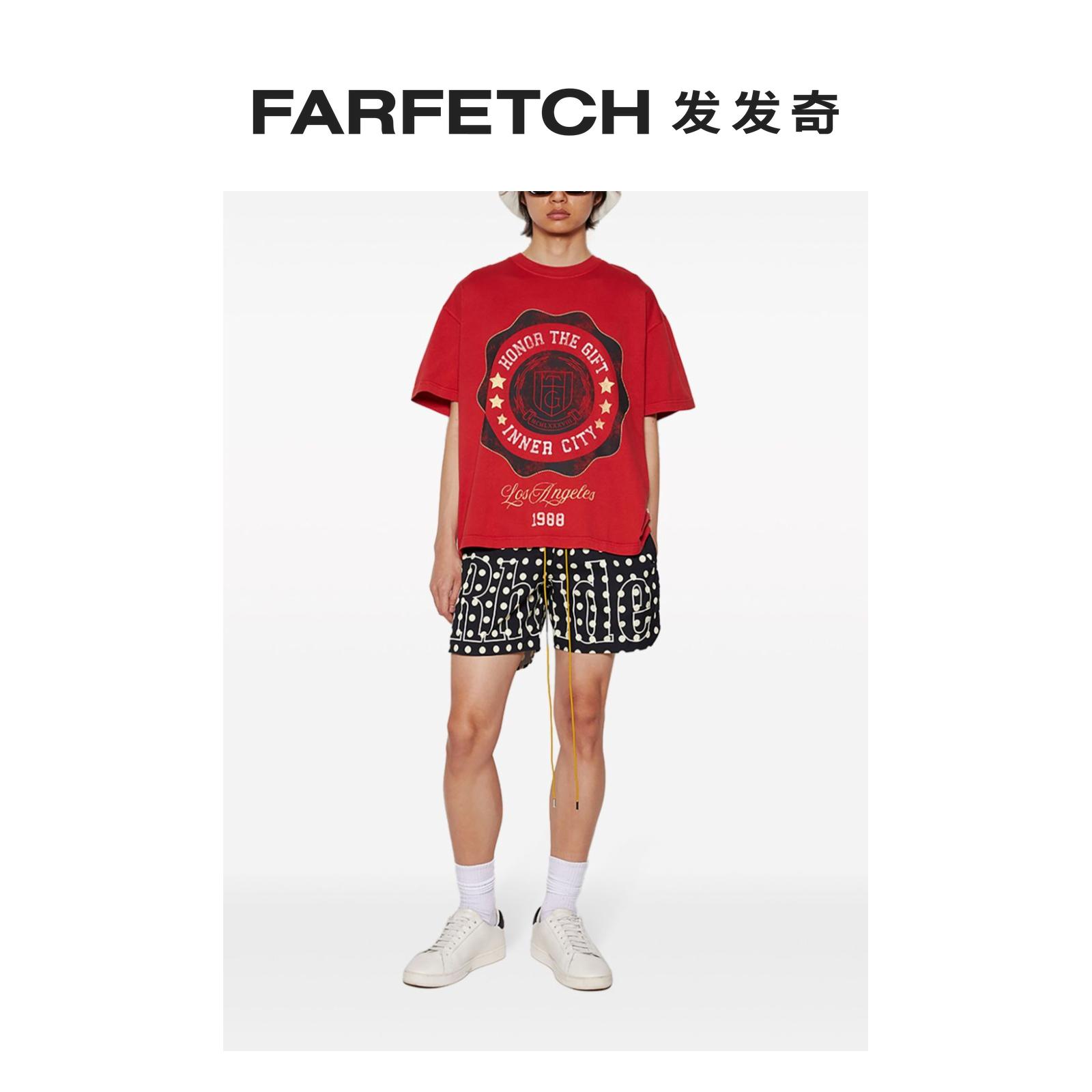 HONOR THE GIFT男士Seal logo棉T恤FARFETCH发发奇