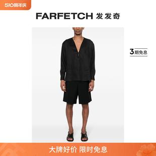 V领亚麻衬衫 Lardini男士 FARFETCH发发奇