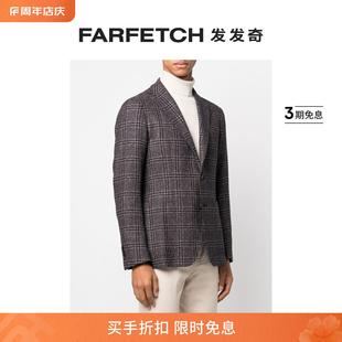 Tagliatore男士 格纹单排扣西装 夹克FARFETCH发发奇