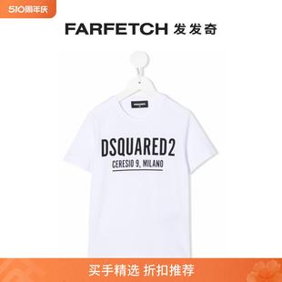 D2次方 Dsquared2童装 logo印花棉T恤FARFETCH发发奇