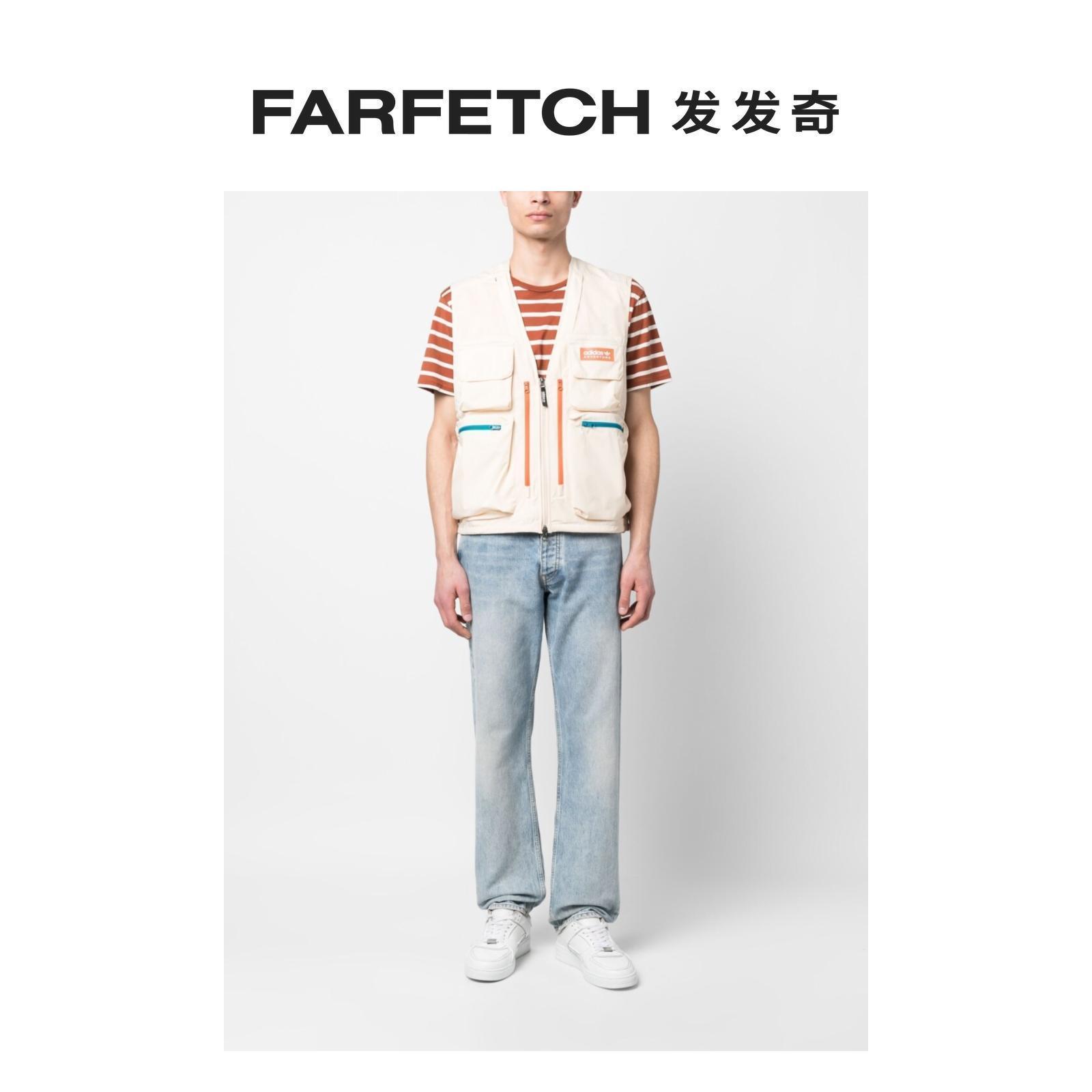 Adidas阿迪达斯男士对比拉链马甲FARFETCH发发奇