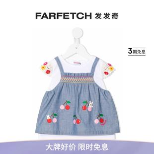 兔子贴花细节T恤FARFETCH发发奇 Miki House童装