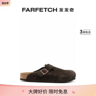 FARFETCH发发奇 绒面皮木屐凉鞋 Boston Birkenstock男士