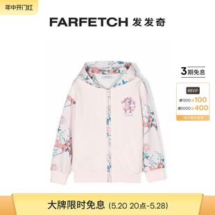 花卉印花拉链连帽衫 Roberto Cavalli Junior童装 FARFETCH发发奇