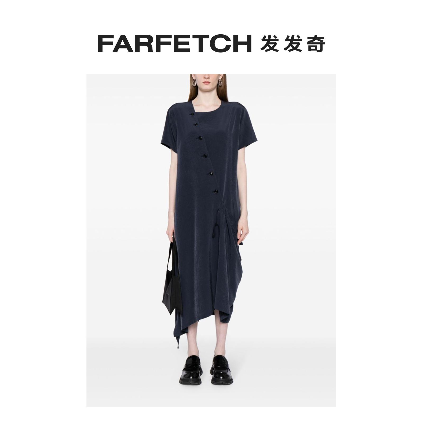 Y'S女士round-neck button-detailing dressFARFETCH发发奇 女装/女士精品 连衣裙 原图主图